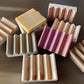 Mini size solid wood soap dishes